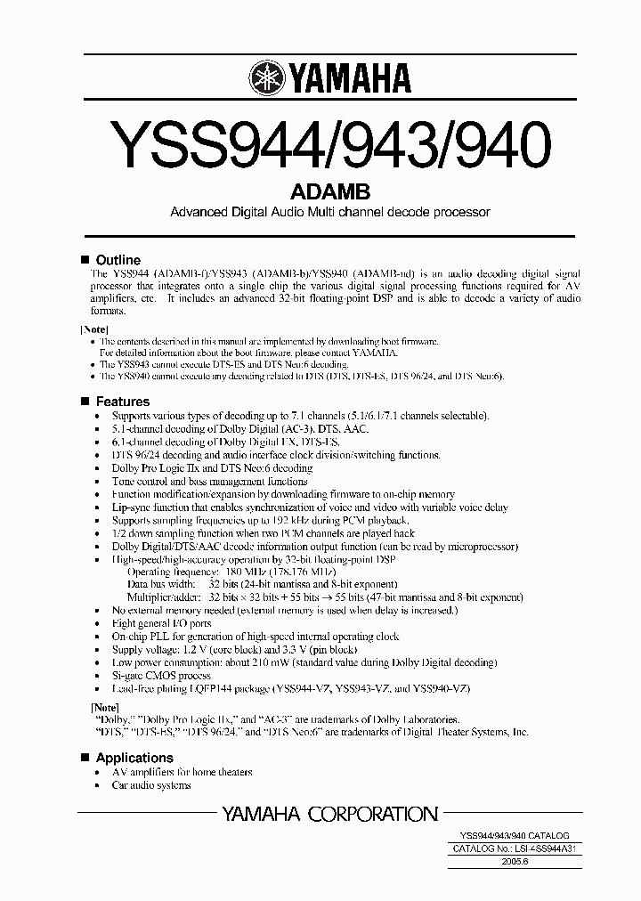 YSS940_1153586.PDF Datasheet