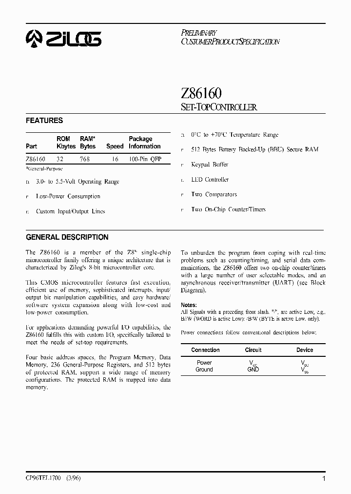 Z86160_1338850.PDF Datasheet