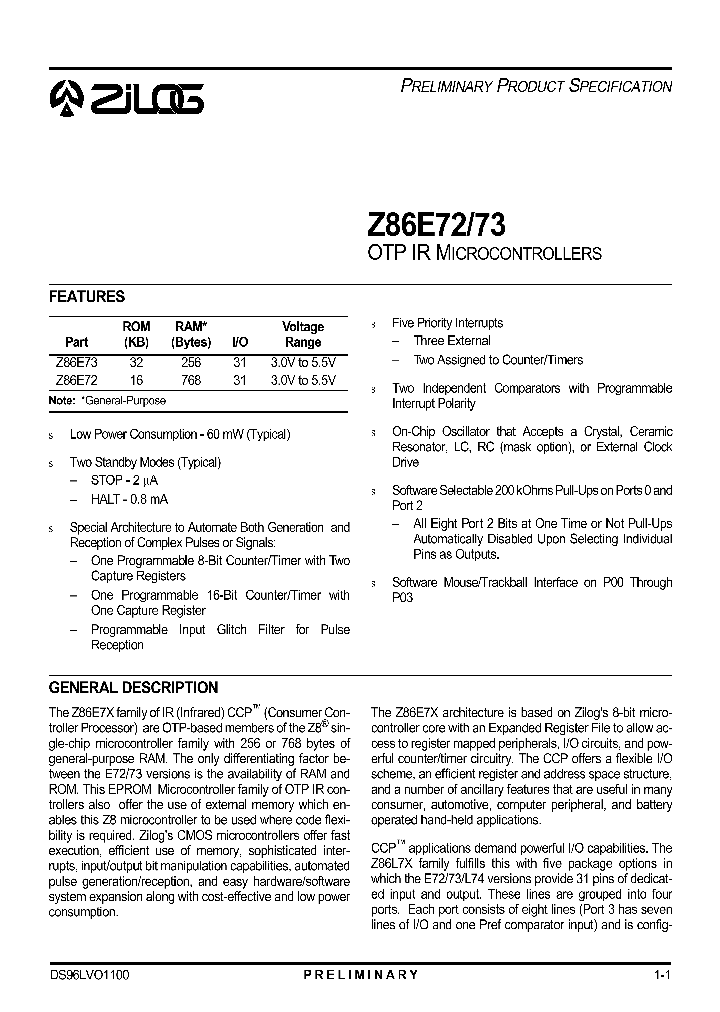 Z86E7316VSC_1030410.PDF Datasheet