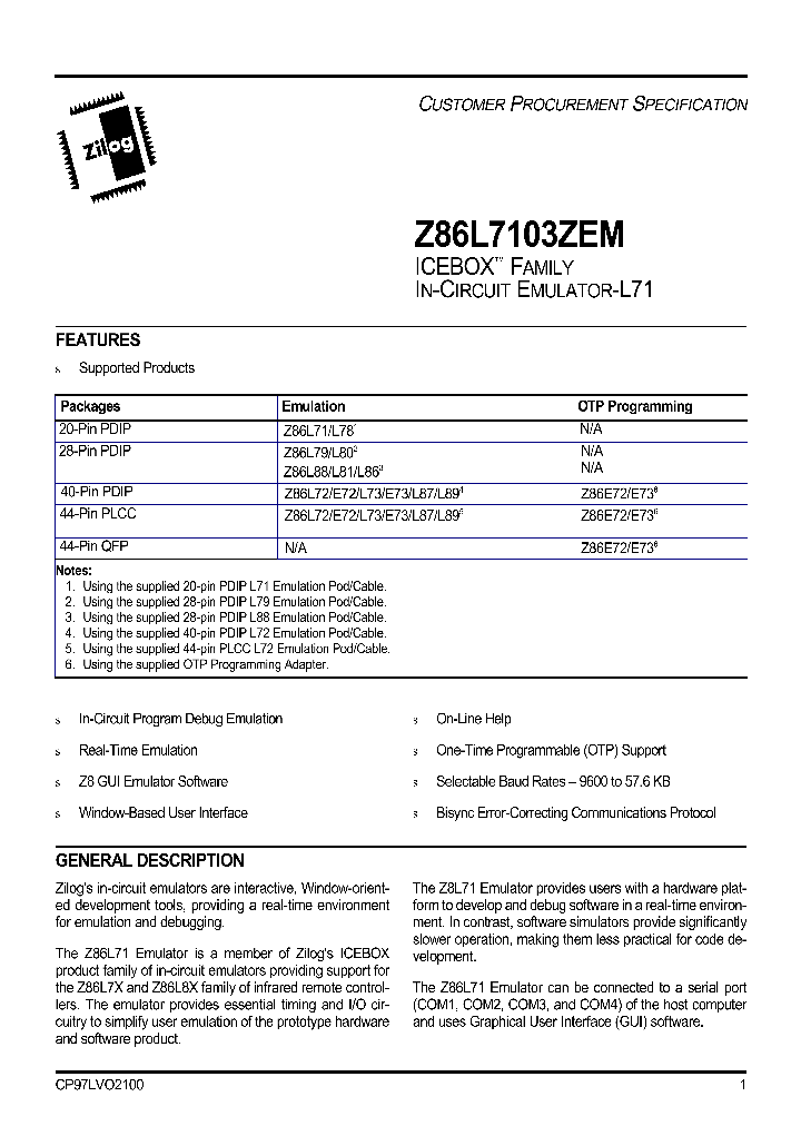 Z86L7103ZEM_1338892.PDF Datasheet