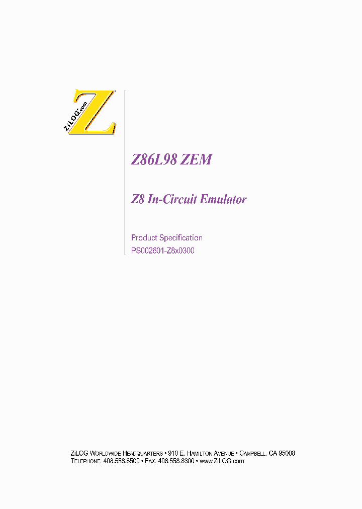 Z86L98ZEM_1338899.PDF Datasheet