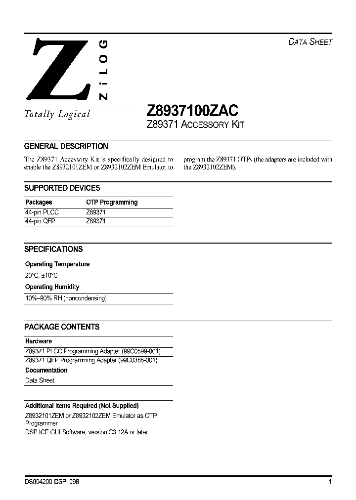 Z8937100ZAC_1338930.PDF Datasheet