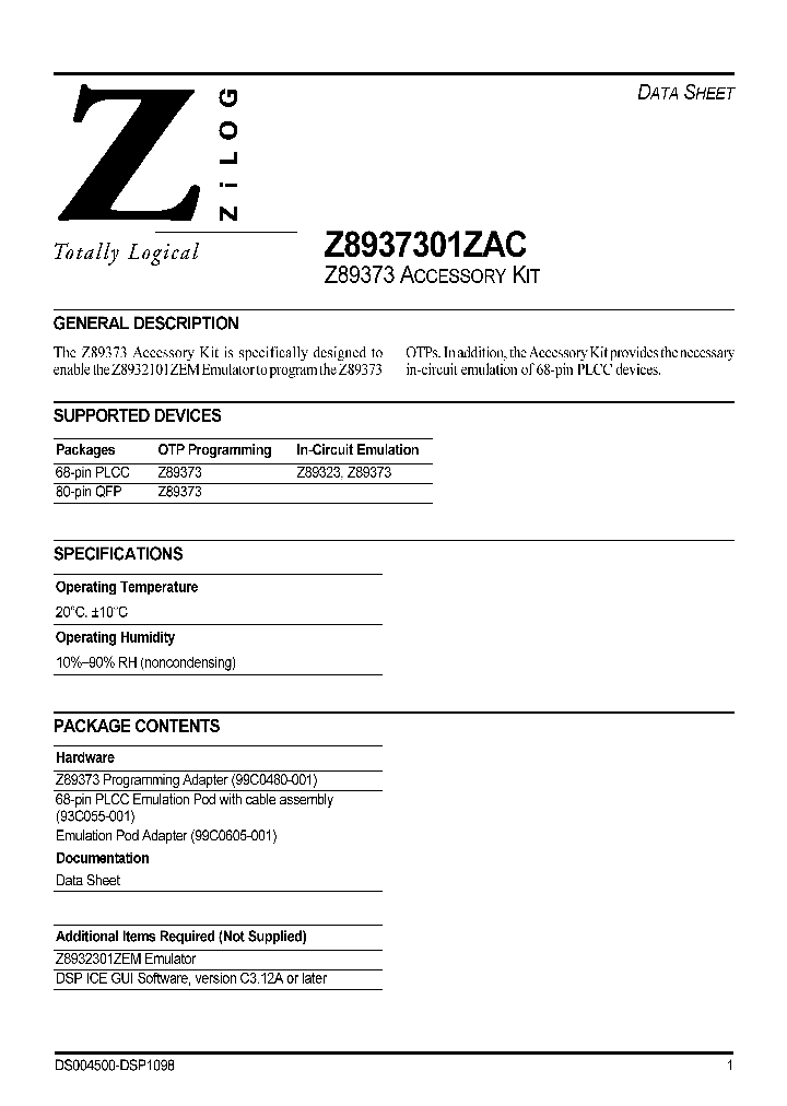 Z8937301ZAC_1338933.PDF Datasheet