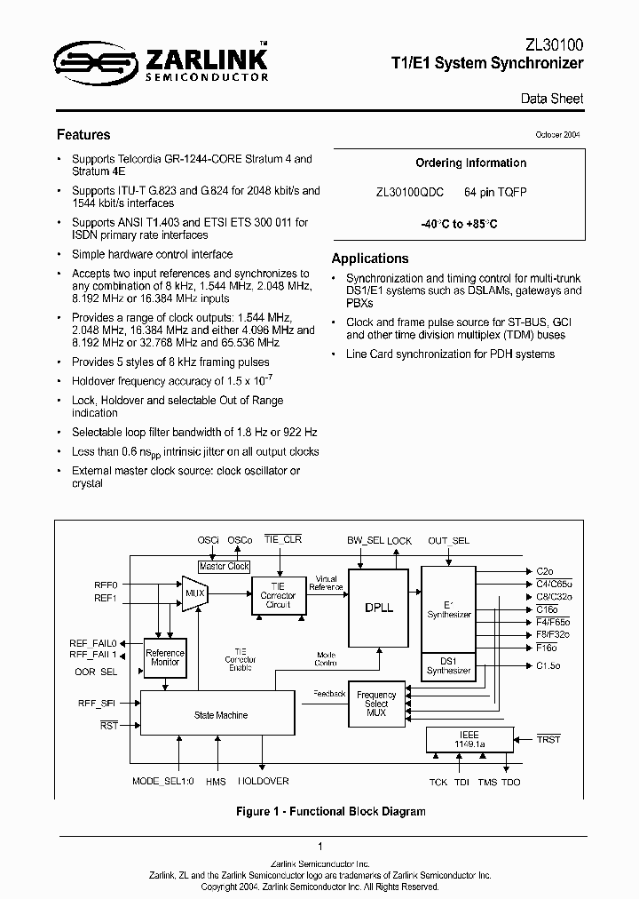 ZL30100_1062716.PDF Datasheet