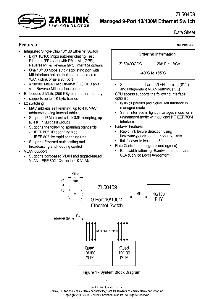 ZL50409GDC_1339218.PDF Datasheet