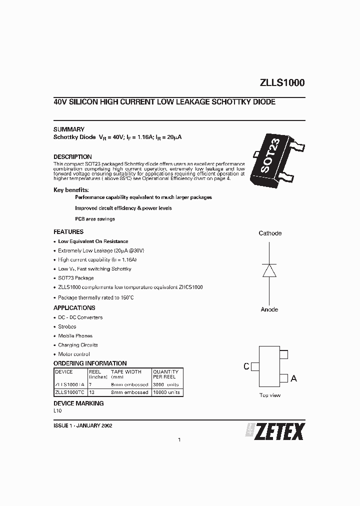 ZLLS1000TC_1339250.PDF Datasheet