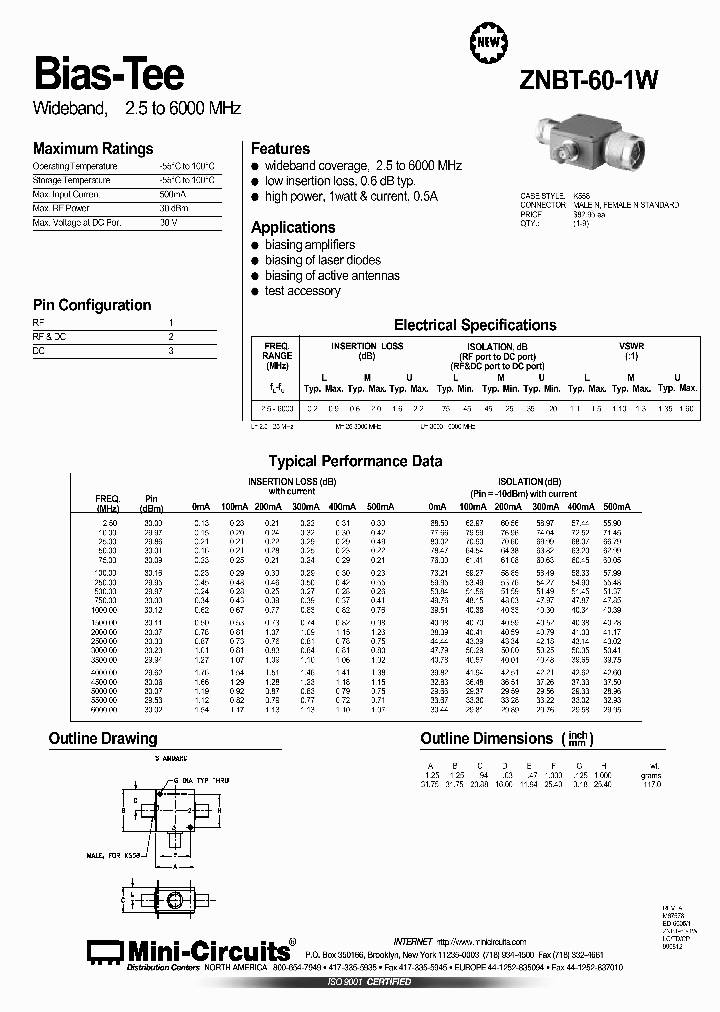 ZNBT-60-1W_1339365.PDF Datasheet