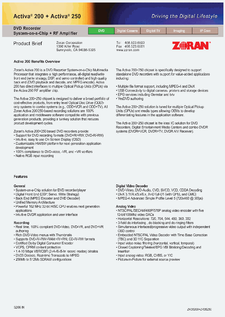 ACTIVA200_1018183.PDF Datasheet