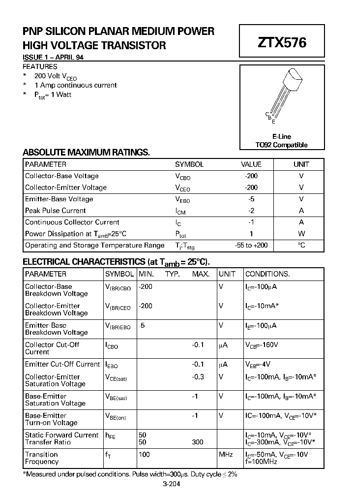 ZTX576_1339554.PDF Datasheet