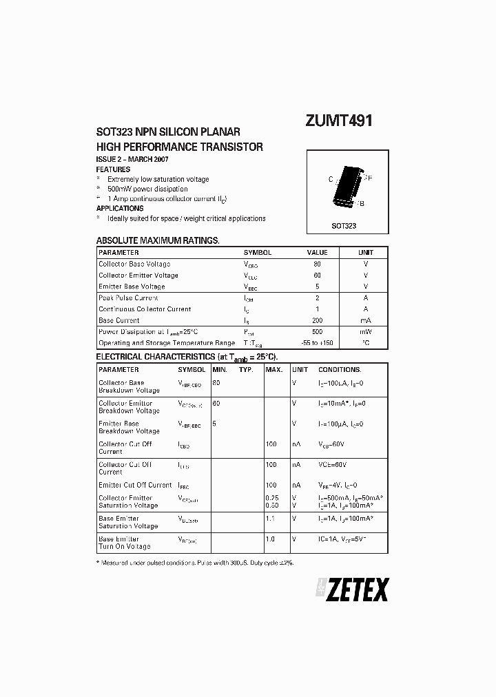 ZUMT491_1339603.PDF Datasheet