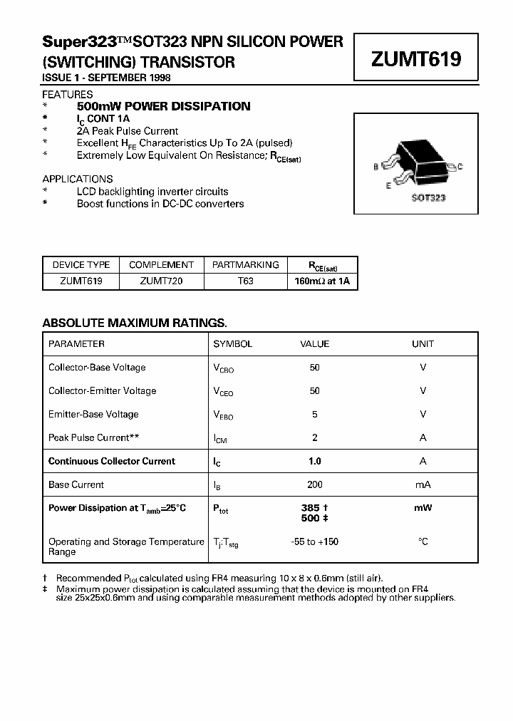 ZUMT619_1339607.PDF Datasheet
