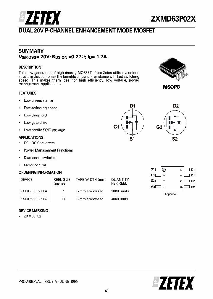 ZXMD63P02XTC_1339818.PDF Datasheet