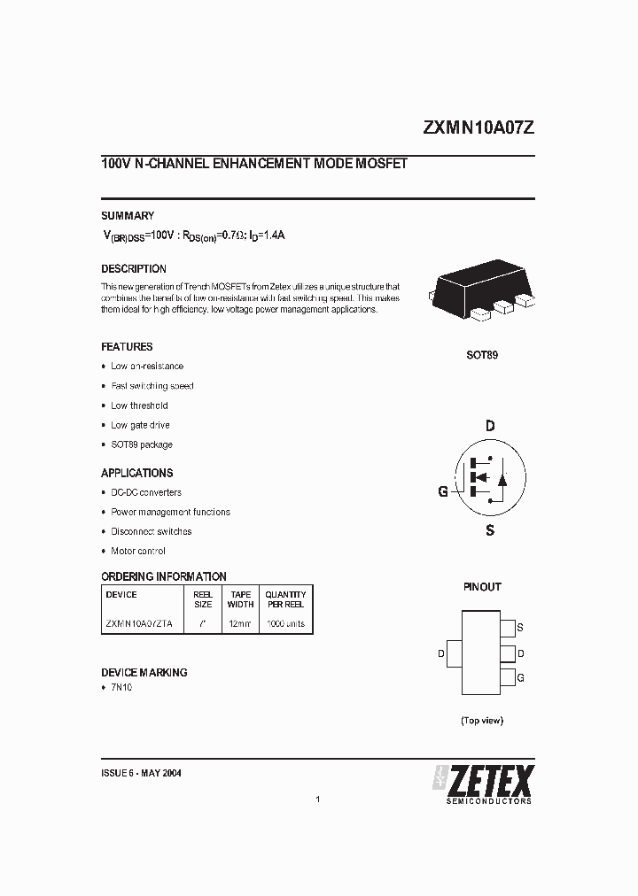 ZXMN10A07Z04_1339831.PDF Datasheet