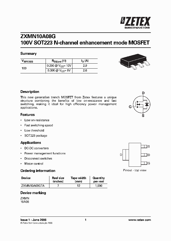 ZXMN10A08GTA_1339836.PDF Datasheet