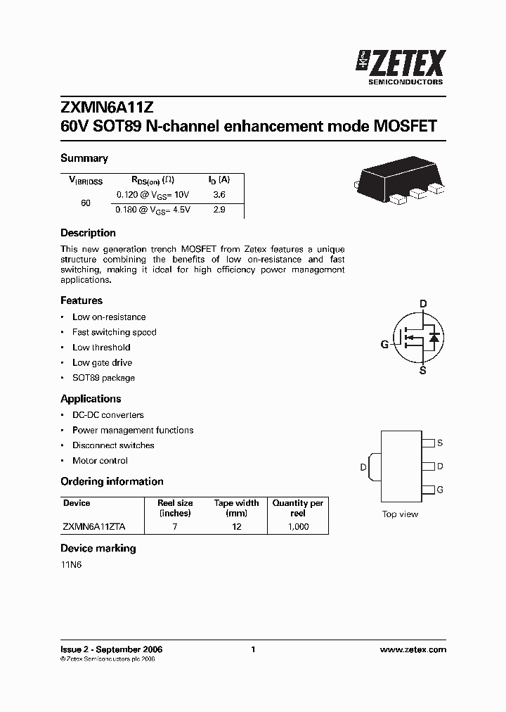 ZXMN6A11Z06_1339896.PDF Datasheet