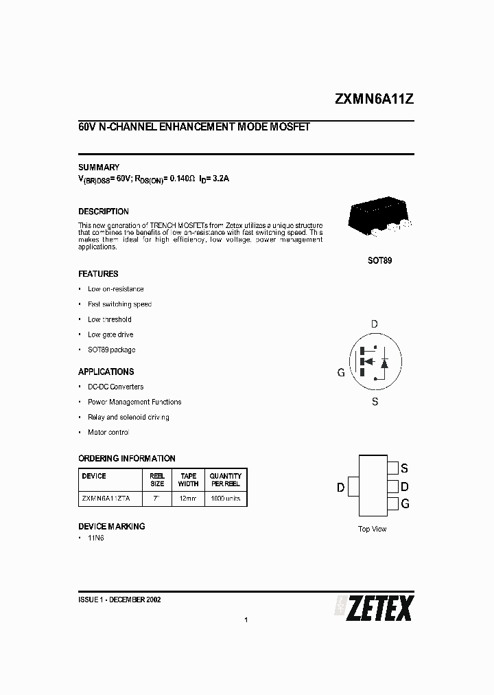 ZXMN6A11ZTA_1339897.PDF Datasheet