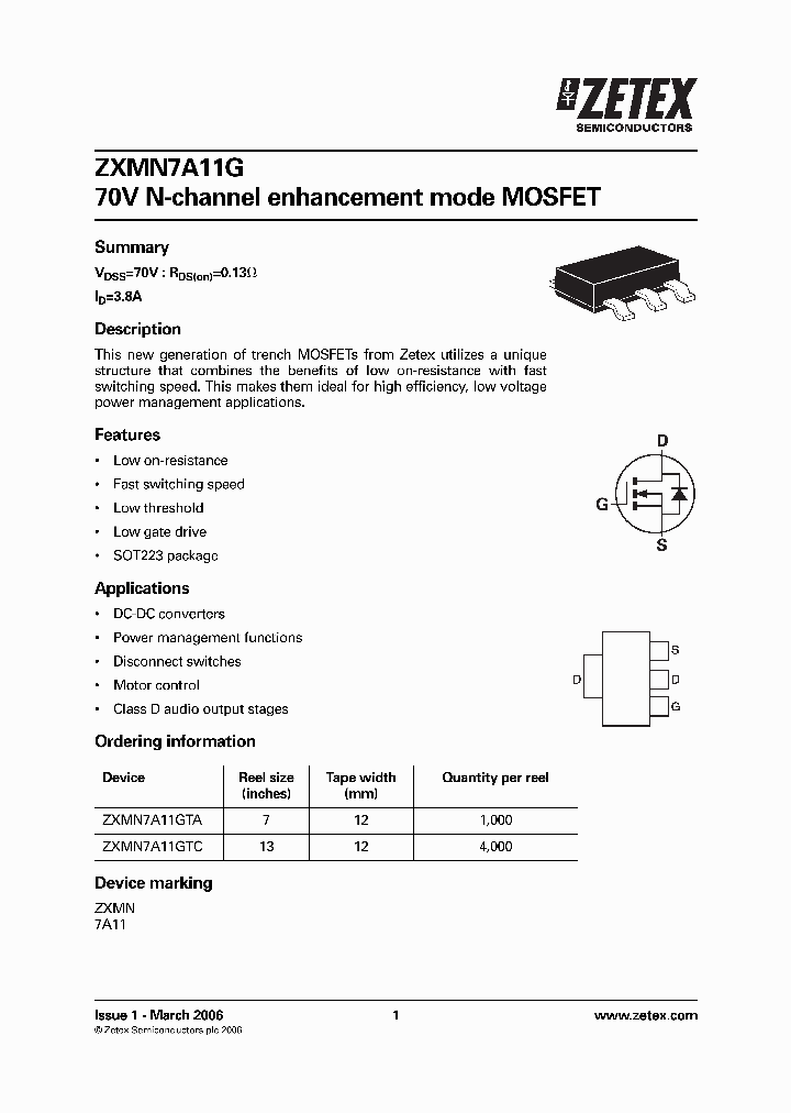 ZXMN7A11GTC_1339902.PDF Datasheet