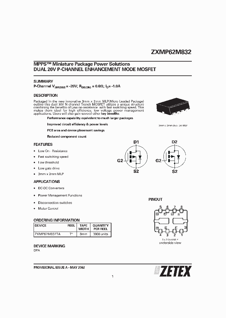 ZXMP62M832TA_1339922.PDF Datasheet