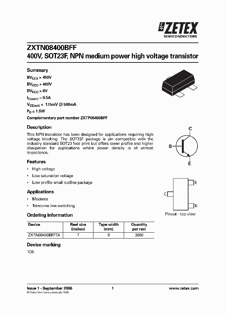 ZXTN08400BFFTA_1340003.PDF Datasheet