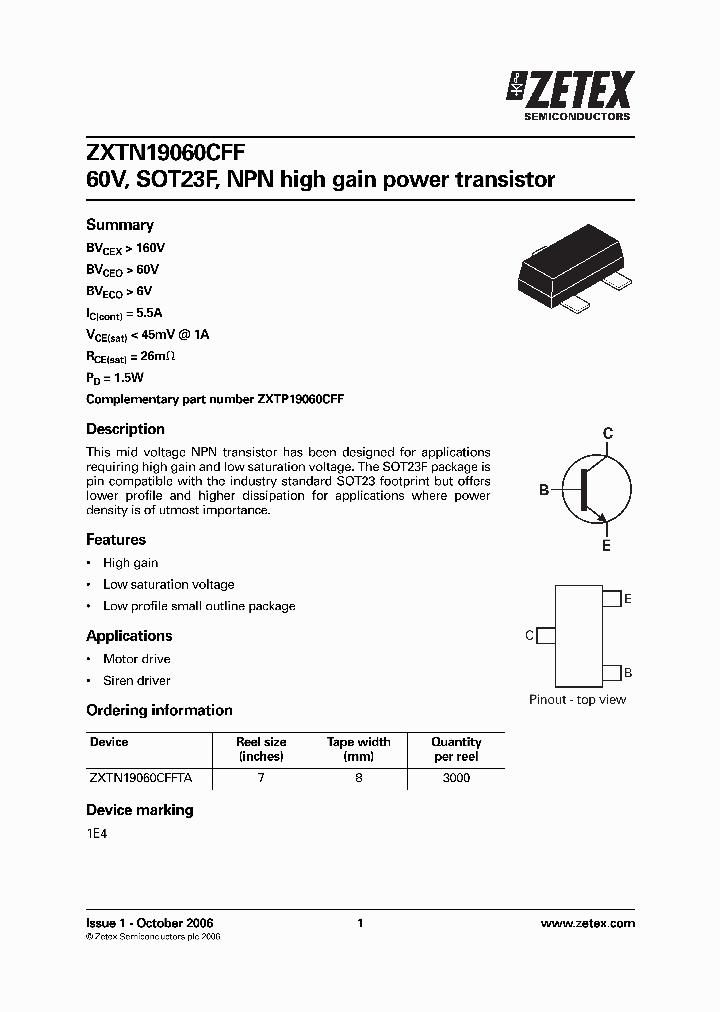 ZXTN19060CFFTA_1340007.PDF Datasheet