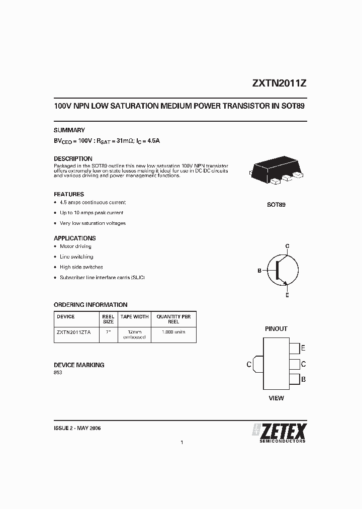 ZXTN2011ZTA_1340018.PDF Datasheet