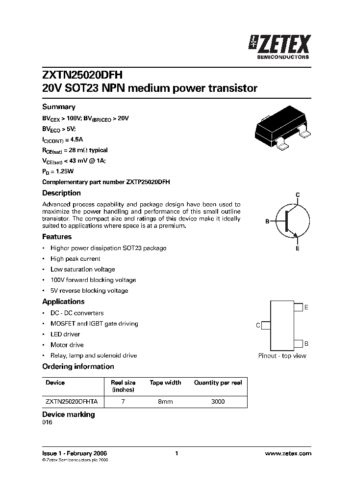 ZXTN25020DFHTA_1340025.PDF Datasheet