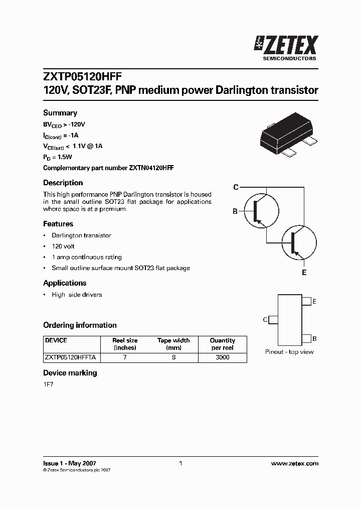 ZXTP05120HFFTA_1340035.PDF Datasheet