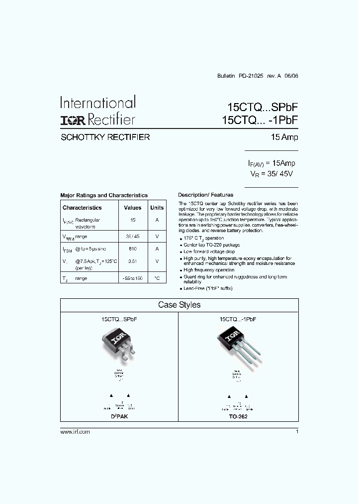 15CTQ045STRLPBF_4136111.PDF Datasheet