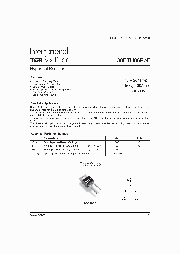 30ETH06PBF_4120876.PDF Datasheet