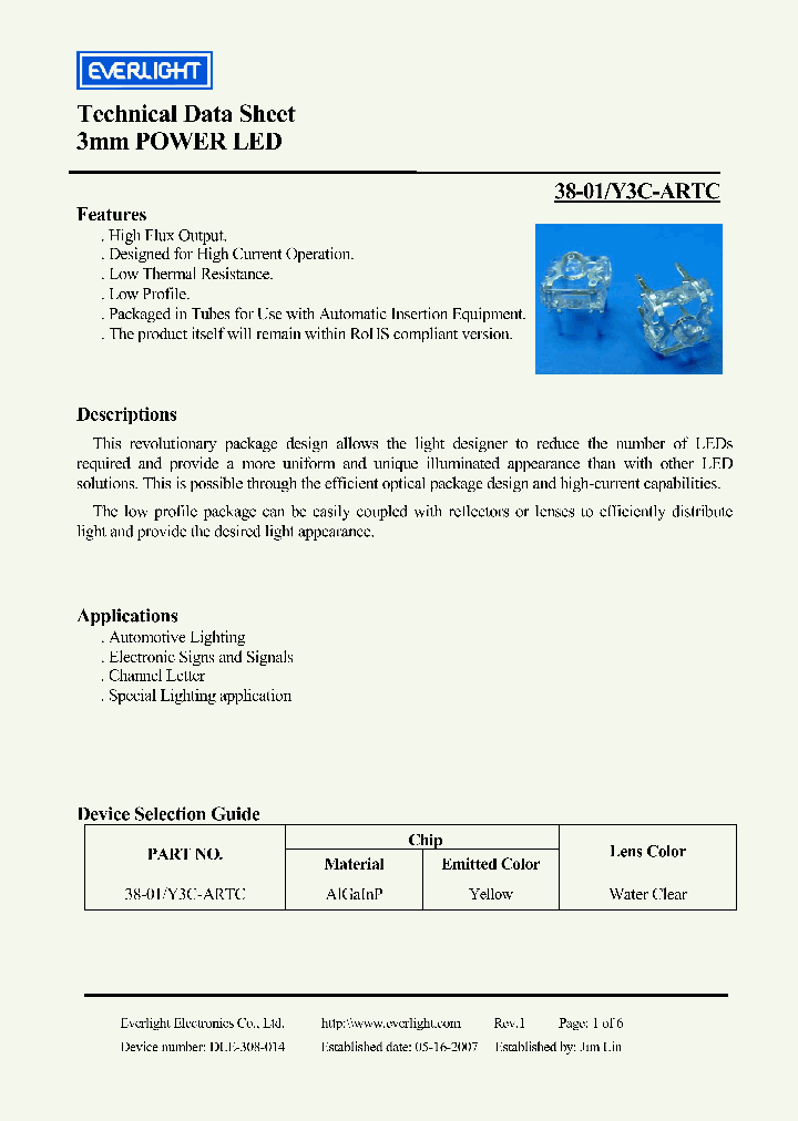 38-01-Y3C-ARTC_4144927.PDF Datasheet