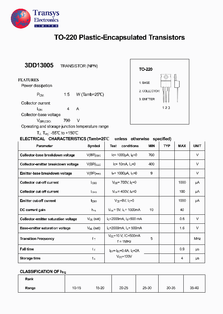 3DD13005_4110356.PDF Datasheet