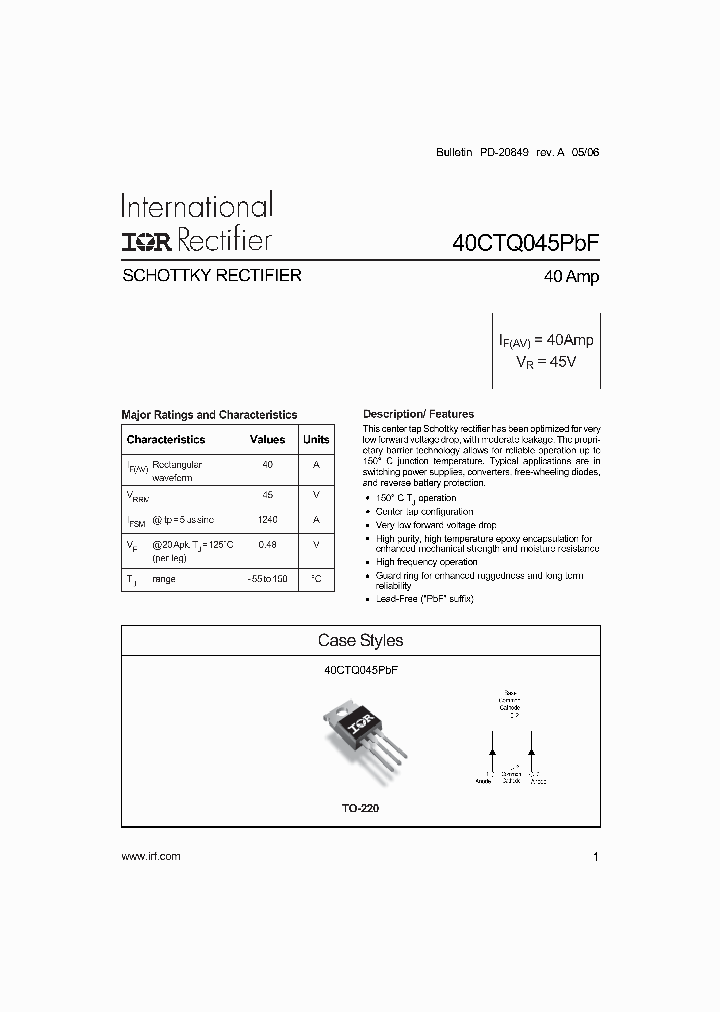 40CTQ045PBF_4130989.PDF Datasheet