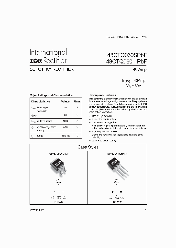 48CTQ060STRRPBF_4120771.PDF Datasheet