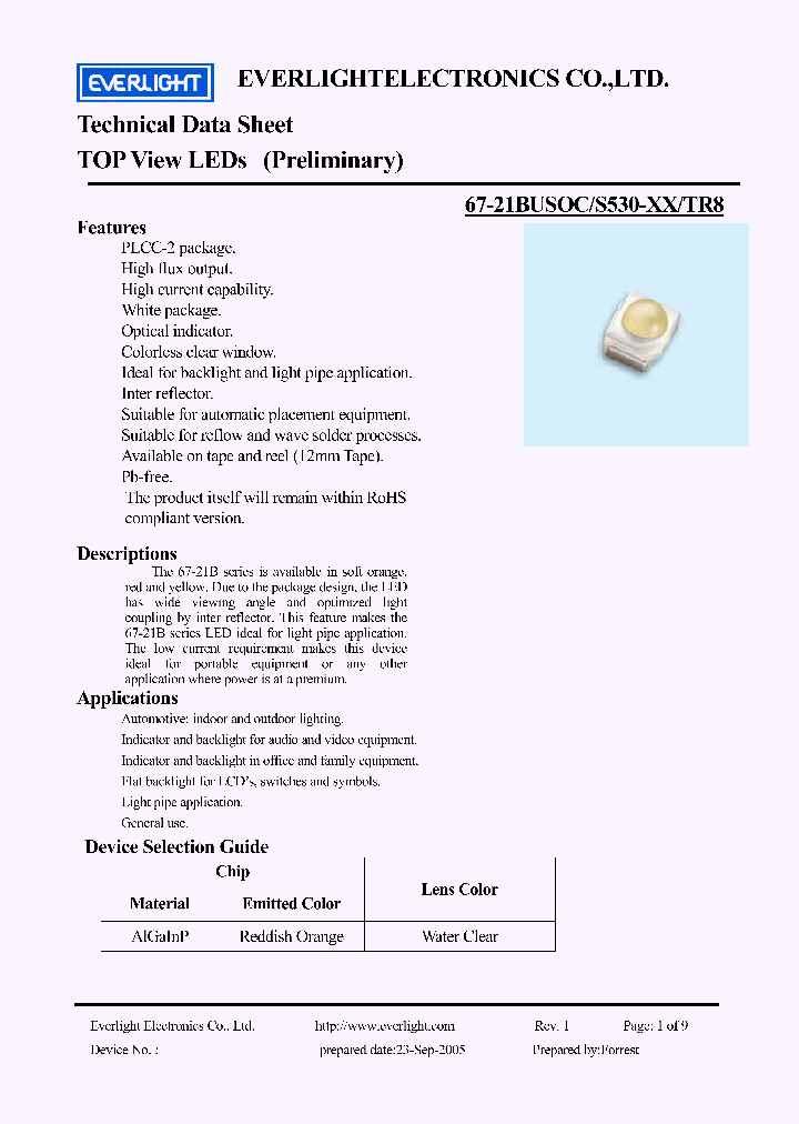 67-21BUSOC-S530-XX-TR8_4163388.PDF Datasheet