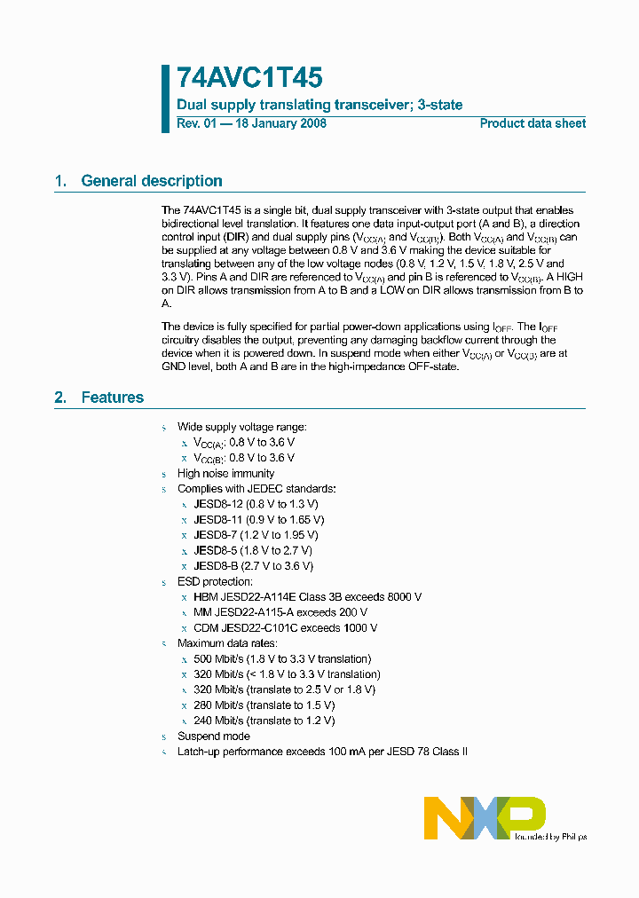 74AVC1T45GM_4135804.PDF Datasheet
