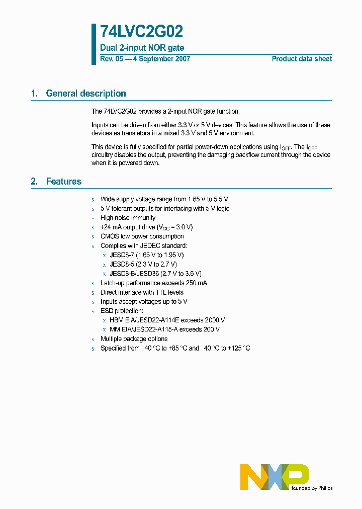 74LVC2G02GM_4128000.PDF Datasheet