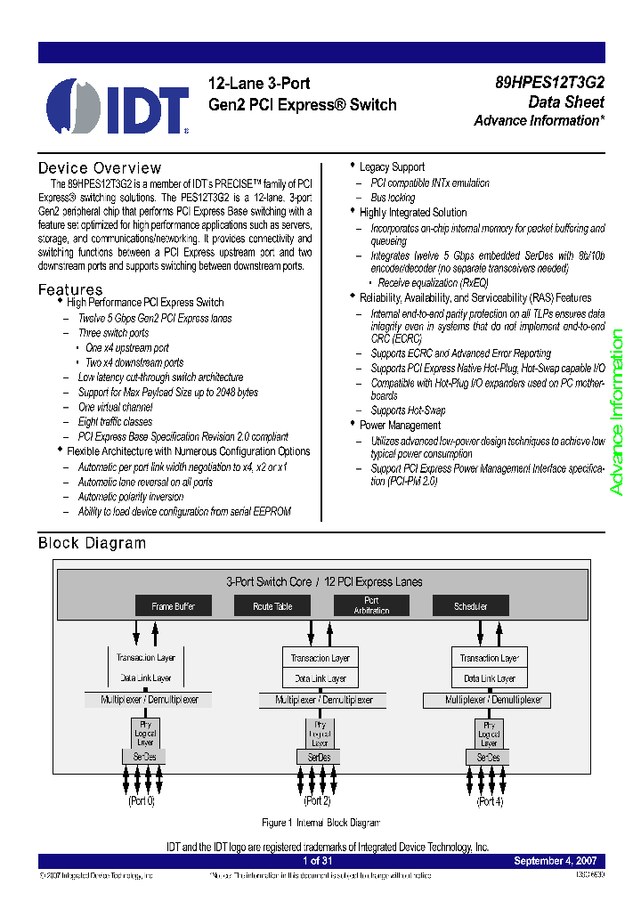 89HPES12T3G2_4116924.PDF Datasheet