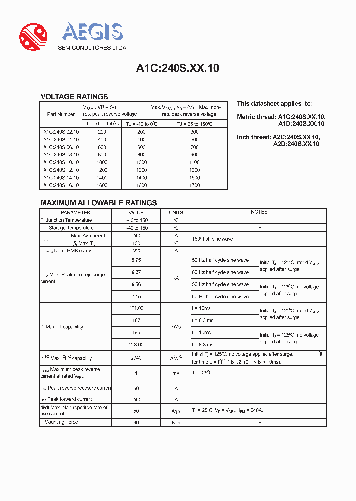 A1C240S1010_4149519.PDF Datasheet