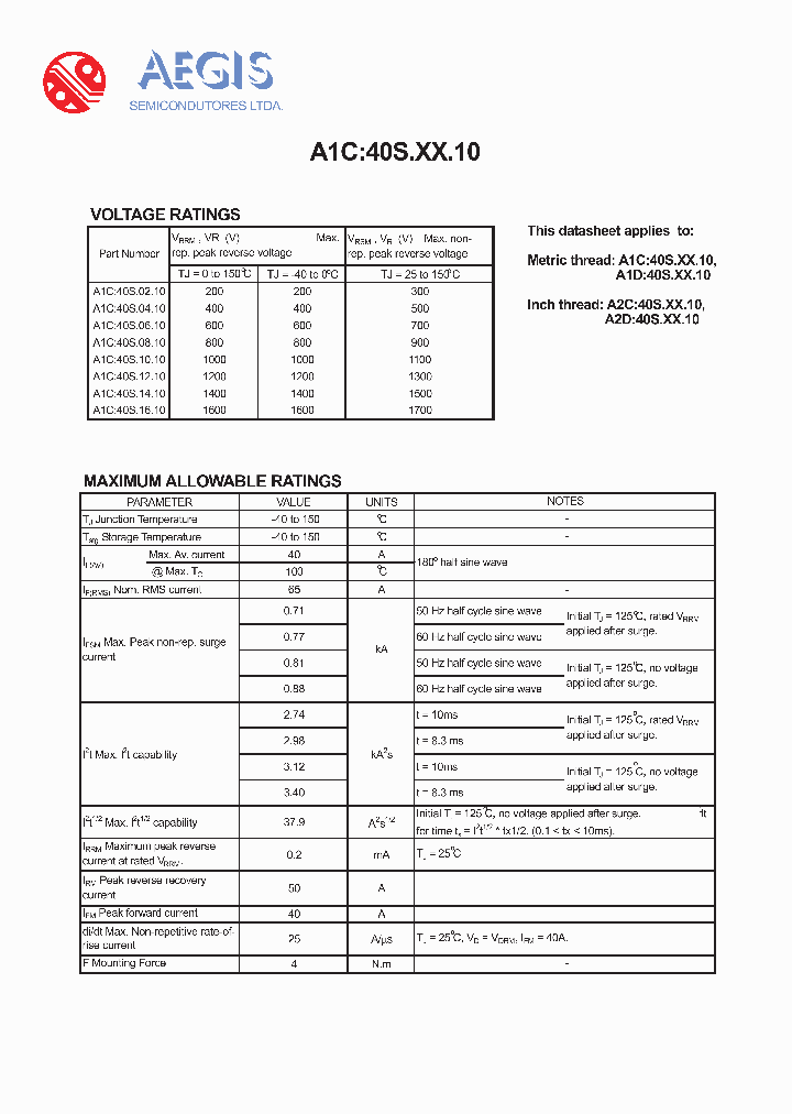 A1C40S1010_4149516.PDF Datasheet