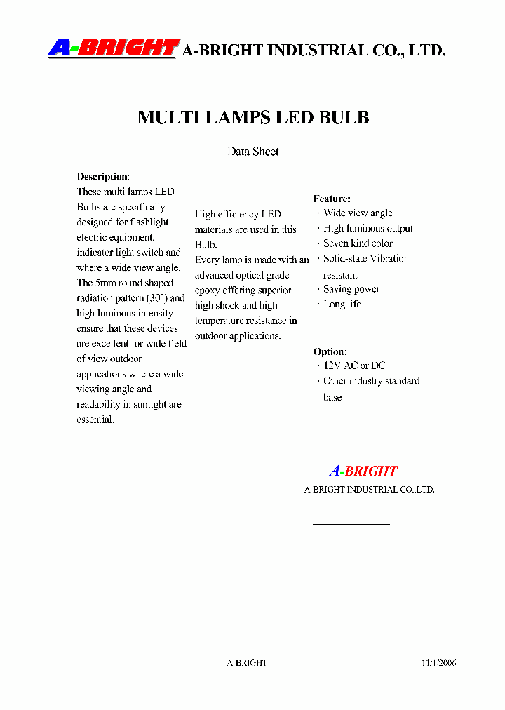 AB-125W3A-12V-MR16_4135737.PDF Datasheet