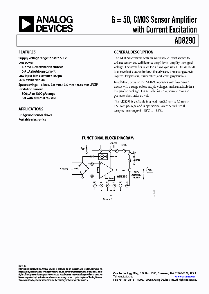 AD8290ACPZ-R2_4139081.PDF Datasheet