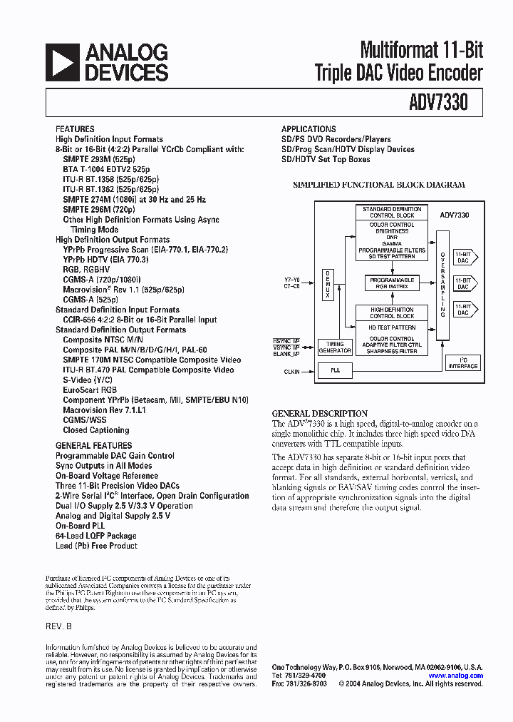ADV7330KST_4104400.PDF Datasheet