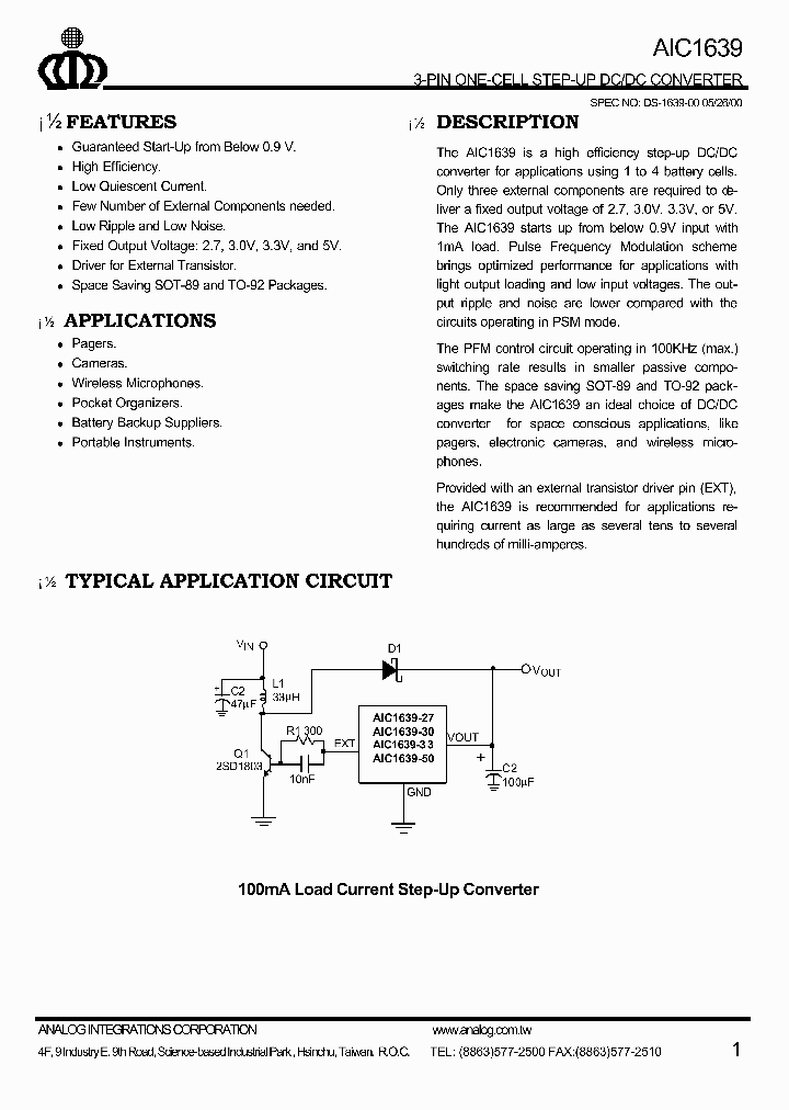 AIC1639-33CX_4132744.PDF Datasheet