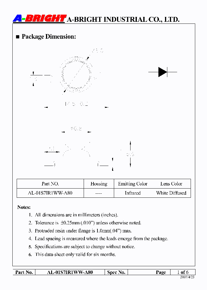 AL-01S7IR1WW-A80_4135485.PDF Datasheet