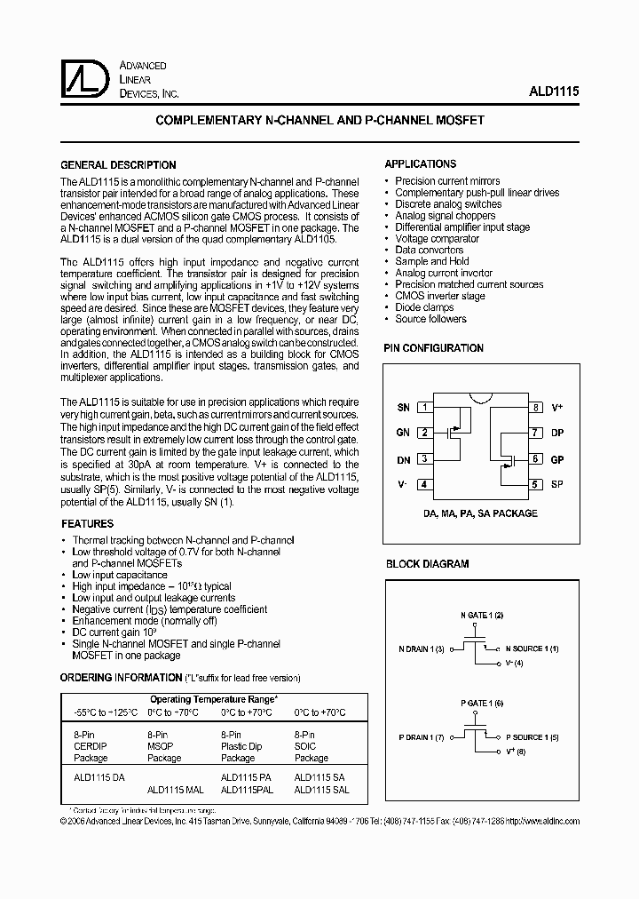 ALD1115SA_4123514.PDF Datasheet