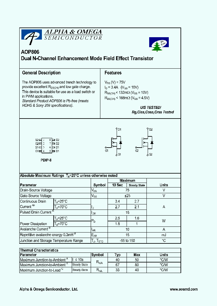 AOP806_4136863.PDF Datasheet
