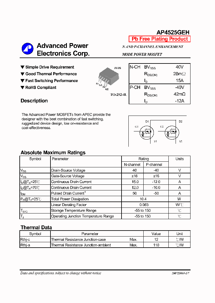 AP4525GEH_4131680.PDF Datasheet