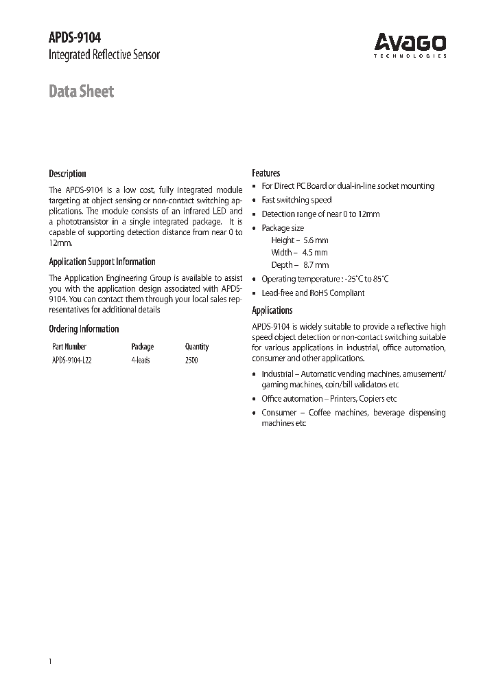 APDS-9104_4111834.PDF Datasheet