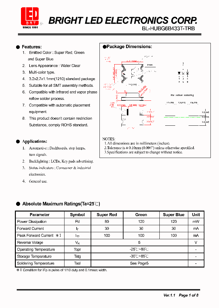 BL-HUBG6B433T-TRB_4138109.PDF Datasheet
