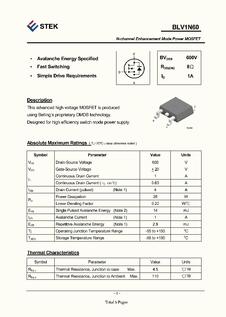 BLV1N60_4154079.PDF Datasheet